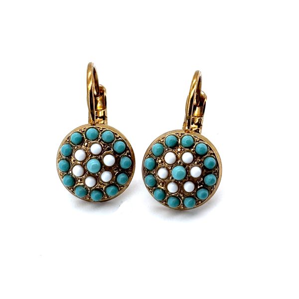 Earrings by Mariana Woman Charming Turquoise and White Swarovski Crystals