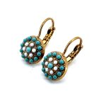 Earrings by Mariana Woman Charming Turquoise and White Swarovski Crystals - Image 2