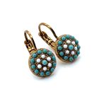 Earrings by Mariana Woman Charming Turquoise and White Swarovski Crystals - Image 3