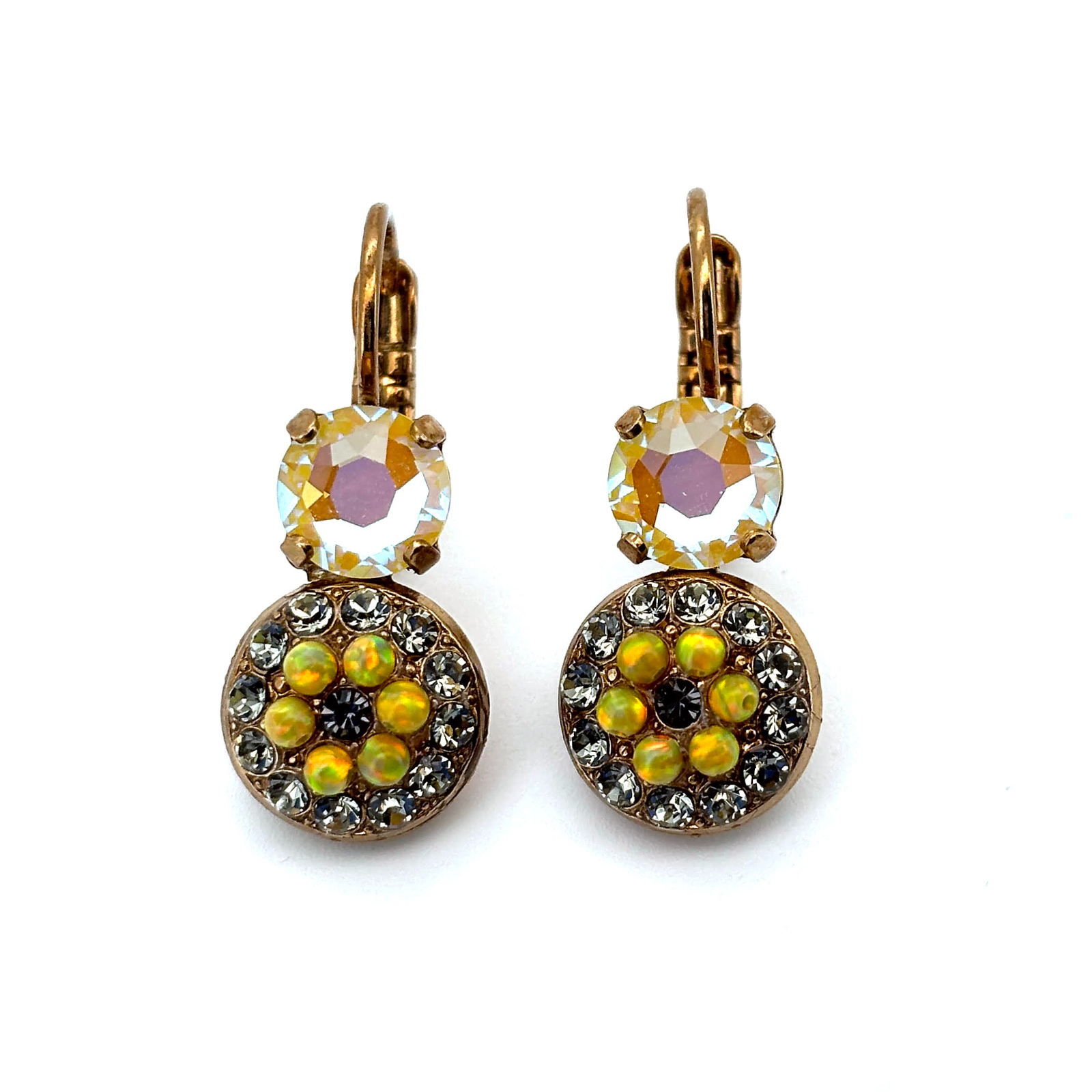 E-1416-7-1121-BR6 (1) Earrings by Mariana Woman Shimmering Sunshine and Black Diamond Swarovski Crystals - Image 1