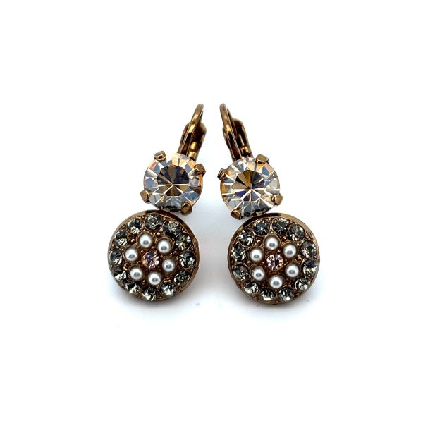 Earrings by Mariana Woman Exquisite Golden and Pearl Swarovski Crystals