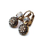 Earrings by Mariana Woman Exquisite Golden and Pearl Swarovski Crystals - Image 2