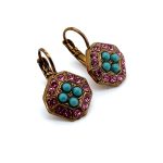 Earrings by Mariana Woman Ethereal Turquoise and Rose Swarovski Crystals - Image 3