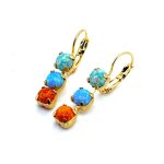 Earrings by Mariana Woman Triple-tier Synthetic Opal Swarovski Crystals - Image 2