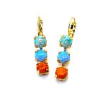 Earrings by Mariana Woman Triple-tier Synthetic Opal Swarovski Crystals