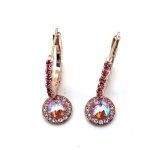 Earrings by Mariana Woman Fab Hoop Astral Pink and Rose Swarovski Crystals - Image 3