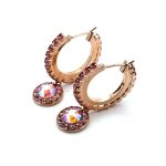 Earrings by Mariana Woman Fab Hoop Astral Pink and Rose Swarovski Crystals