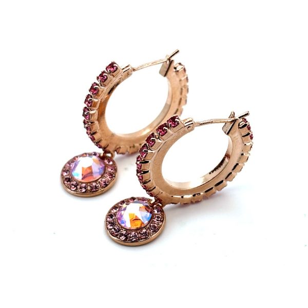 Earrings by Mariana Woman Fab Hoop Astral Pink and Rose Swarovski Crystals