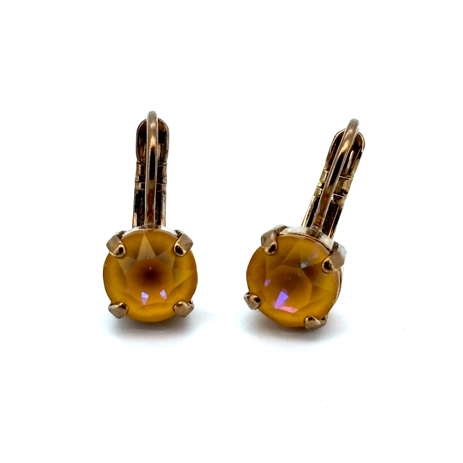 E-1440-136-BR6 (3) Earrings by Mariana Woman Alluring Amber Swarovski Crystals - Image 1