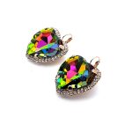 Earrings by Mariana Woman Shimmering Vitrail Medium and Clear Swarovski Crystals - Image 2