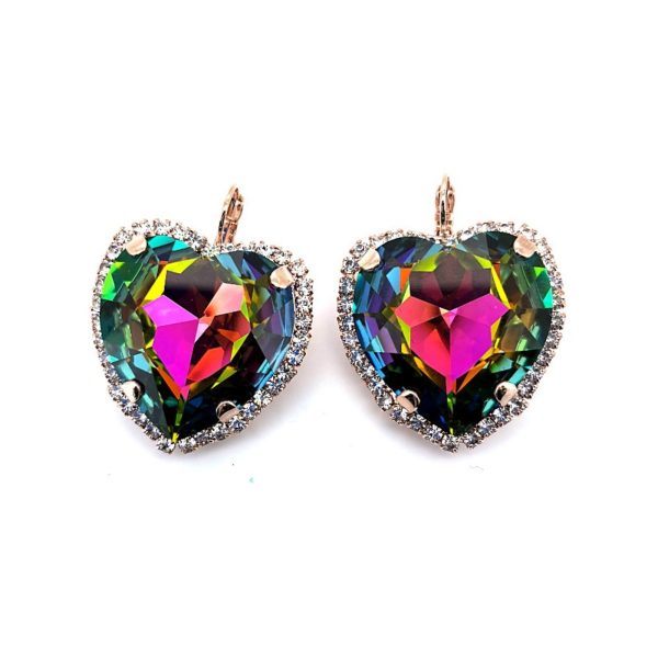 Earrings by Mariana Woman Shimmering Vitrail Medium and Clear Swarovski Crystals