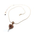 Necklace Pendant by Mariana Woman Sophisticated Heart Jet and Clear Swarovski Crystals - Image 3