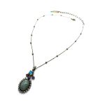 Necklace Pendant by Mariana Woman Timeless Jade Mineral and AB Swarovski Crystals - Image 2