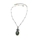 Necklace Pendant by Mariana Woman Timeless Jade Mineral and AB Swarovski Crystals - Image 3
