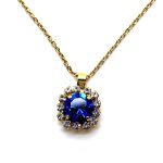 Necklace Pendant by Mariana Woman Exquisite Sapphire and Clear Swarovski Crystals