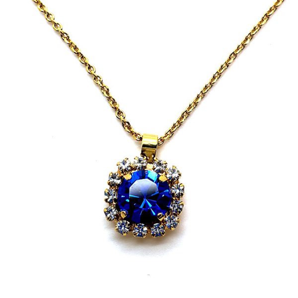 Necklace Pendant by Mariana Woman Exquisite Sapphire and Clear Swarovski Crystals