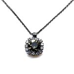 Necklace Pendant by Mariana Woman Luxurious Black Diamond and Clear Swarovski Crystals