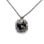 Necklace Pendant by Mariana Woman Elegant Black Diamond and Clear Swarovski Crystals