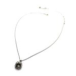 Necklace Pendant by Mariana Woman Elegant Black Diamond and Clear Swarovski Crystals - Image 3