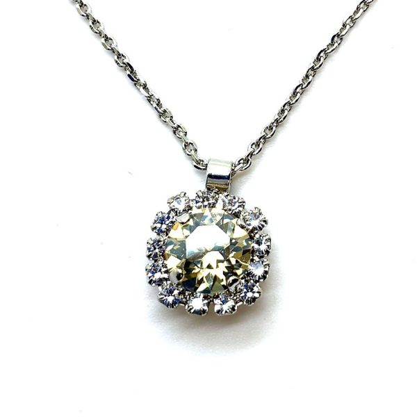 Necklace Pendant by Mariana Woman Charming Golden and Clear Swarovski Crystals