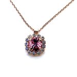 Necklace Pendant by Mariana Woman Lovely Rose and Clear Swarovski Crystals