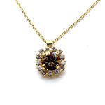 Necklace Pendant by Mariana Woman Ethereal Topaz and Clear Swarovski Crystals