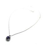 Necklace Pendant by Mariana Woman Glamorous Tanzanite and Clear Swarovski Crystals - Image 2