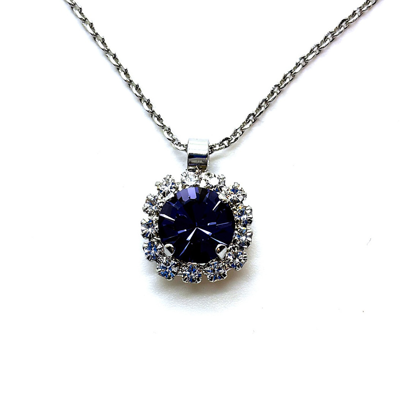 N-5062-30-007539-RO (2) Necklace Pendant by Mariana Woman Glamorous Tanzanite and Clear Swarovski Crystals - Image 1