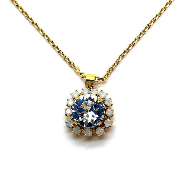 Necklace Pendant by Mariana Woman Gorgeous Clear and Opal Swarovski Crystals