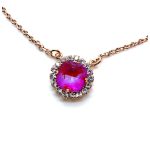 Necklace Pendant by Mariana Woman Lovely Blush and Clear Swarovski Crystals