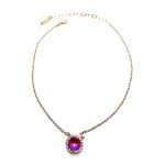 Necklace Pendant by Mariana Woman Lovely Blush and Clear Swarovski Crystals - Image 2