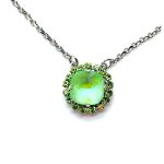 Necklace Pendant by Mariana Woman Shimmering Peridot Swarovski Crystals