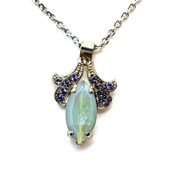 Necklace Pendant by Mariana Woman Elegant Green and Tanzanite Swarovski Crystals