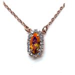 Necklace Pendant by Mariana Woman Elegant Astral Pink and Clear Swarovski Crystals