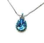 Necklace Pendant by Mariana Woman Charming Aquamarine Swarovski Crystals