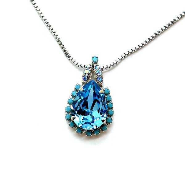 Necklace Pendant by Mariana Woman Charming Aquamarine Swarovski Crystals