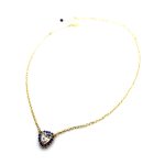 Necklace Pendant by Mariana Woman Heart Shaped Clear and Sapphire Swarovski Crystals - Image 3