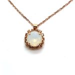 Necklace Pendant by Mariana Woman Timeless Opal and Golden Swarovski Crystals