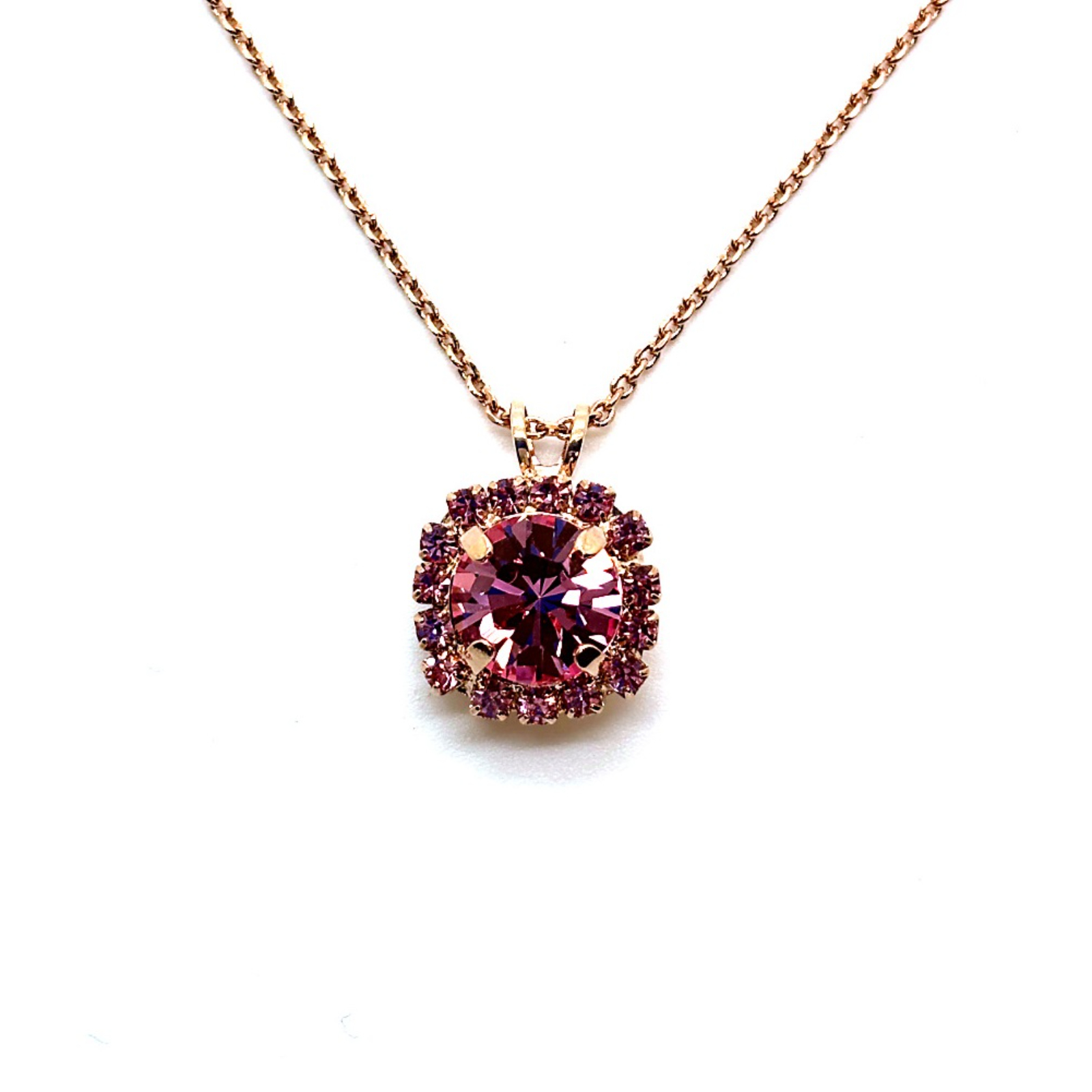 N-5137-1-223223-RG (2) Necklace Pendant by Mariana Woman Lovely Rose Swarovski Crystals - Image 1