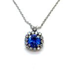 Necklace Pendant by Mariana Woman Elegant Sapphire and Moonlight Swarovski Crystals