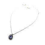Necklace Pendant by Mariana Woman Gorgeous Sapphire and Moonlight Swarovski Crystals - Image 3