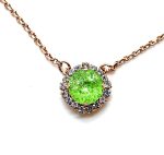 Necklace Pendant by Mariana Woman Beautiful Peridot and Clear Swarovski Crystals