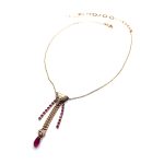 Necklace Pendant by Mariana Woman Stunning Fuchsia and Clear Swarovski Crystals - Image 3