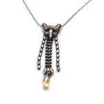 Necklace Pendant by Mariana Woman Sophisticated Golden and Clear Swarovski Crystals