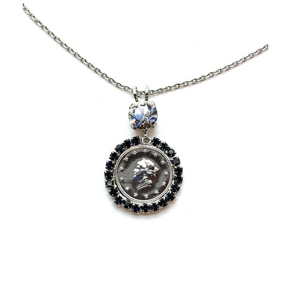 Necklace Pendant by Mariana Woman Gorgeous Montana and Clear Swarovski Crystals