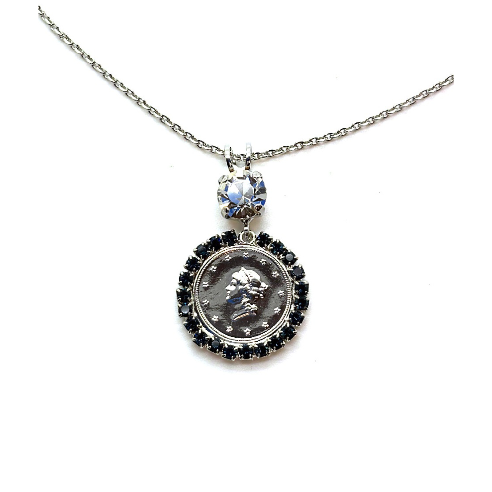 N-5330-20-207001-RO (3) Necklace Pendant by Mariana Woman Gorgeous Montana and Clear Swarovski Crystals - Image 1