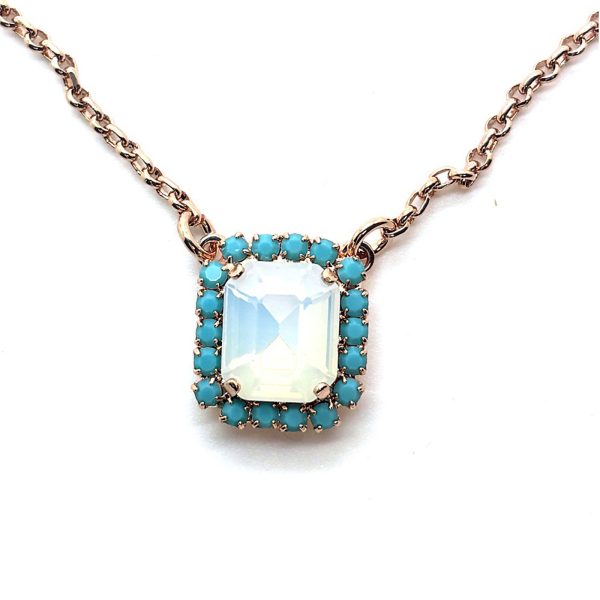 Necklace Pendant by Mariana Woman Beautiful Opal and Turquoise Swarovski Crystals