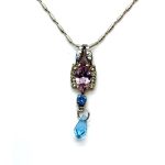 Necklace Pendant by Mariana Woman Beautiful Rose and Sapphire Swarovski Crystals
