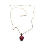 Necklace Pendant by Mariana Woman Stunning Rhodonite Mineral and Rose Swarovski Crystals - Image 3
