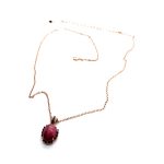 Necklace Pendant by Mariana Woman Stunning Rhodonite Mineral and Rose Swarovski Crystals - Image 2